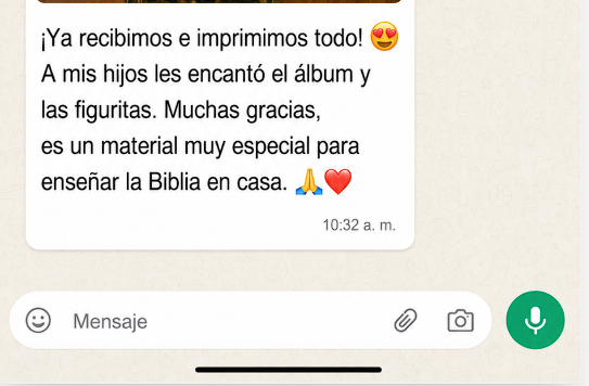 Captura de WhatsApp: una madre dice que a sus hijos les encantó el álbum y las figuritas